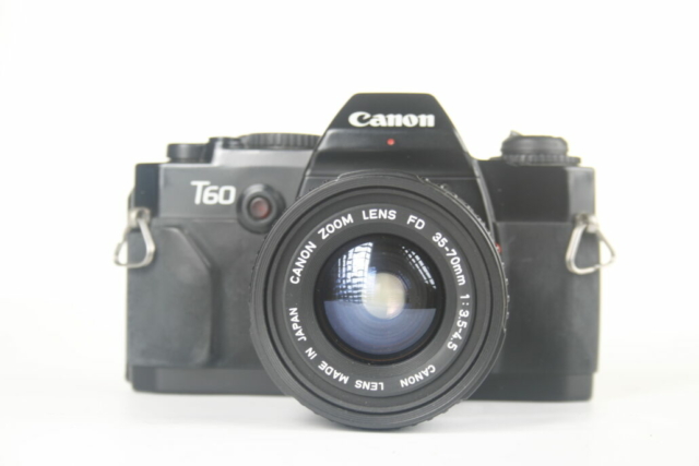 Canon T60 35mm SLR camera. 1990. Japan.