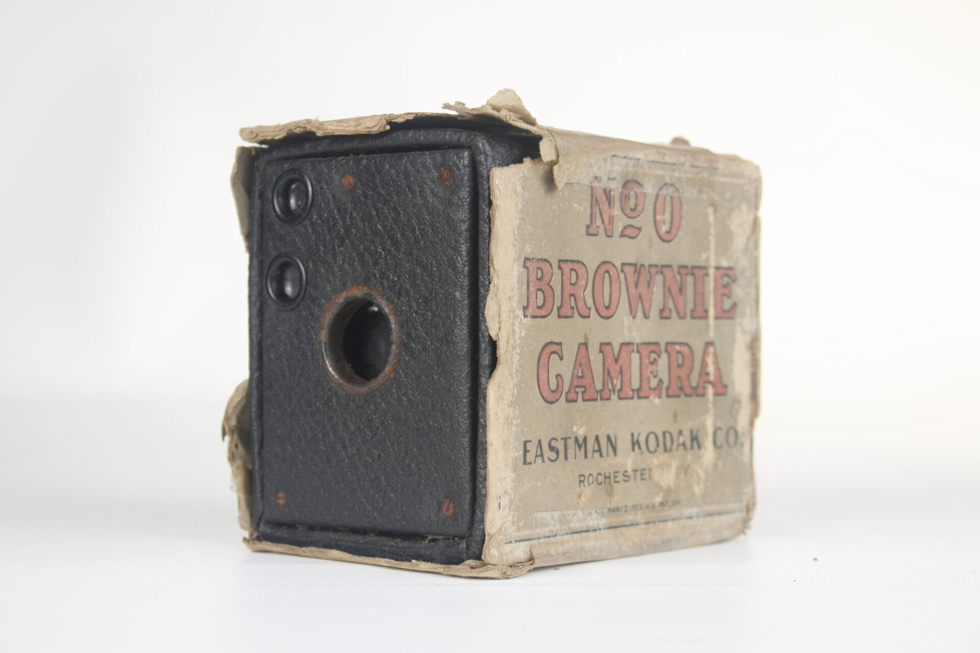 Kodak Brownie No. 0 box camera. Met originele verpakking. 127 film. 1914-1935. USA