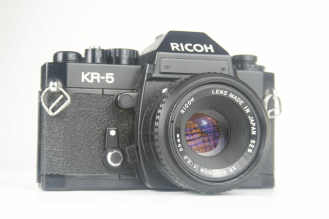 Ricoh KR-5.  35mm SLR camera. Ricoh Rikenon lens. 1978. Japan.