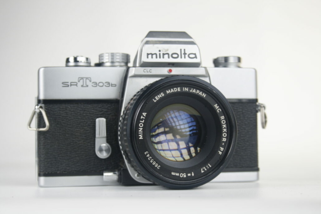 Minolta SR-T 303b.  35mm SLR camera. 1975. Japan.