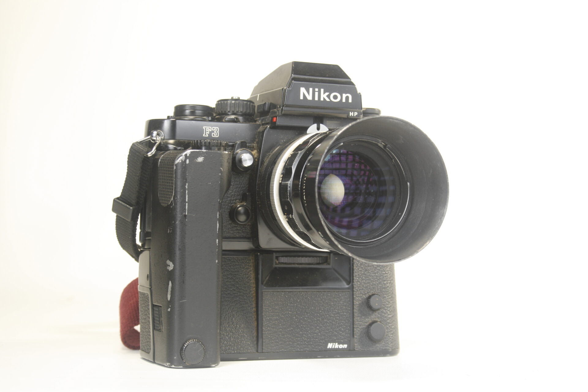 Nikon F3. 35mm SLR camera met MD-4 motor drive. 1980. Japan