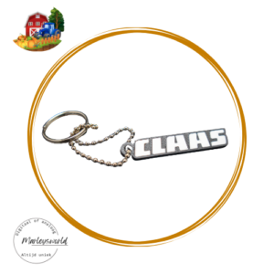 Sleutelhanger Claas. zwart-wit