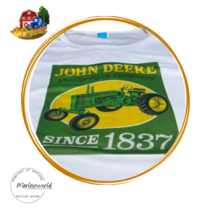 T-shirt. Wit. John Deere logo. Maat XL.